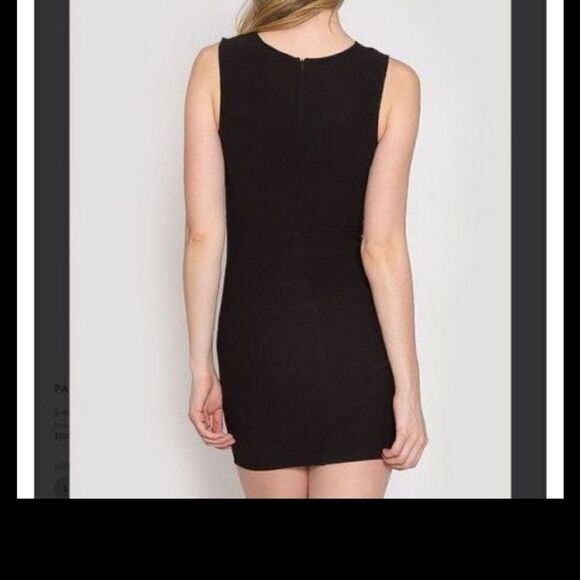 New~Black & White V Neck Mini Dress Sz Large - Picture 4 of 8